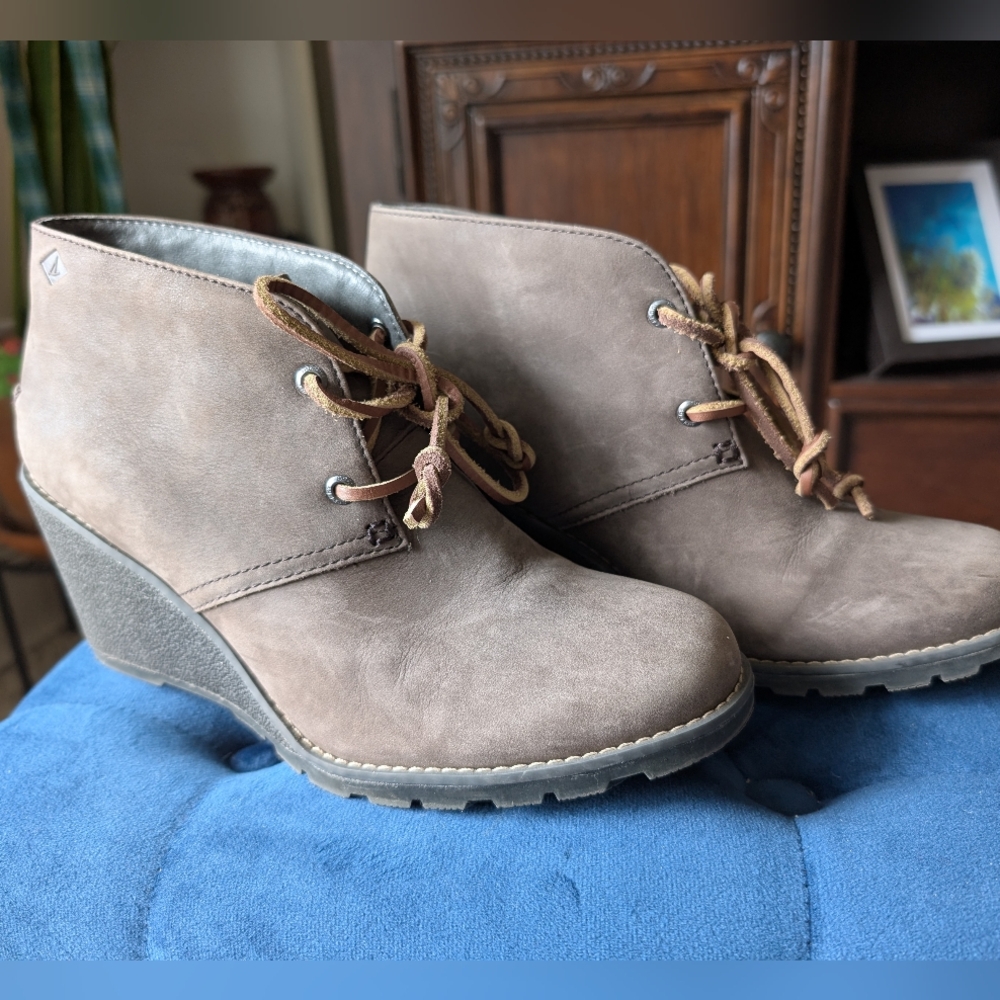 Leather Wedge Ankle Boots Sperry Top-Sider